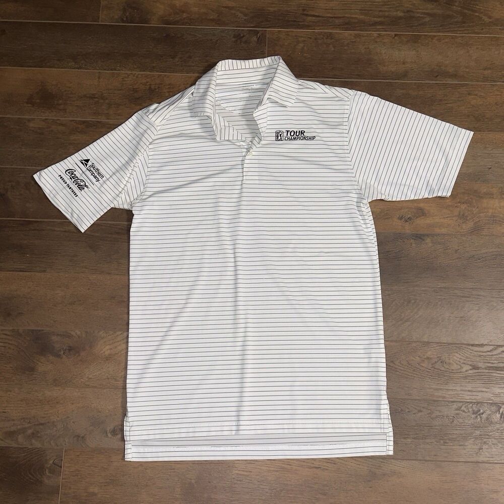 PGA Tour Championship Bobby Jones Men's Small S/S White Stripe Polo